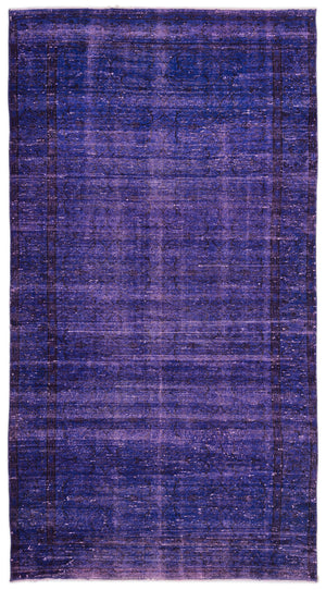 Purple Over Dyed Vintage Rug 5'1'' x 9'4'' ft 155 x 285 cm