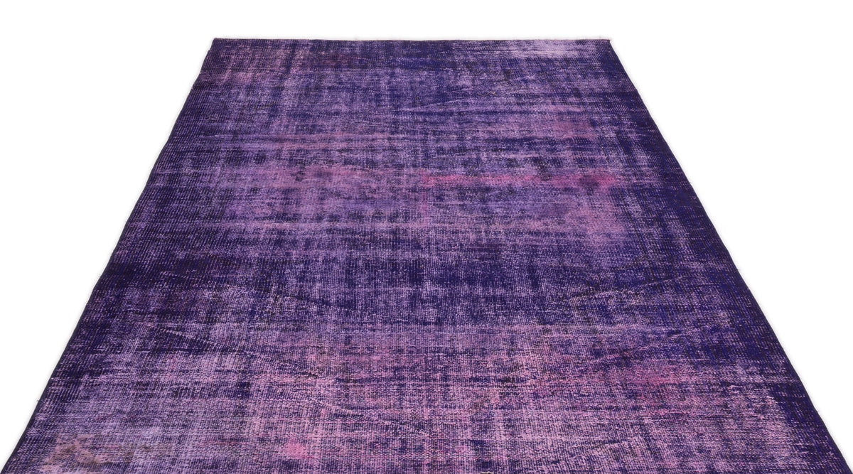 Purple Over Dyed Vintage Rug 5&#39;7&#39;&#39; x 8&#39;8&#39;&#39; ft 170 x 265 cm