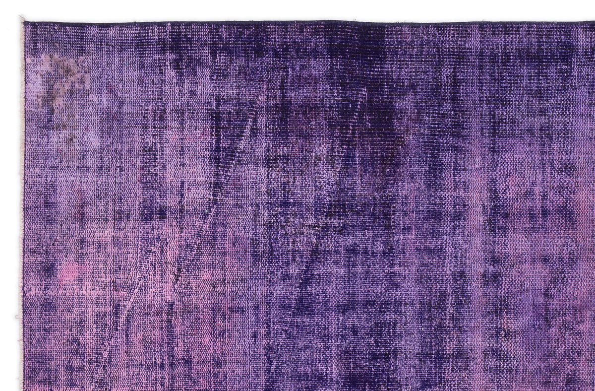 Purple Over Dyed Vintage Rug 5&#39;7&#39;&#39; x 8&#39;8&#39;&#39; ft 170 x 265 cm