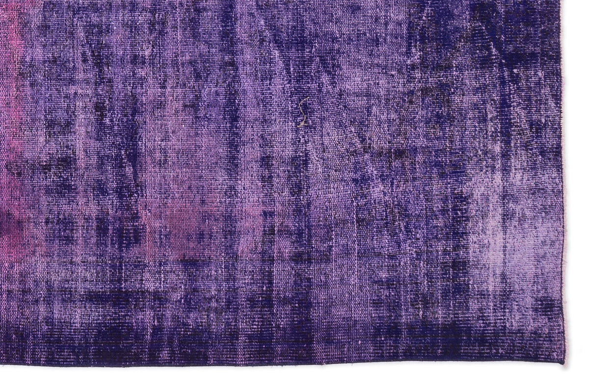 Purple Over Dyed Vintage Rug 5&#39;7&#39;&#39; x 8&#39;8&#39;&#39; ft 170 x 265 cm