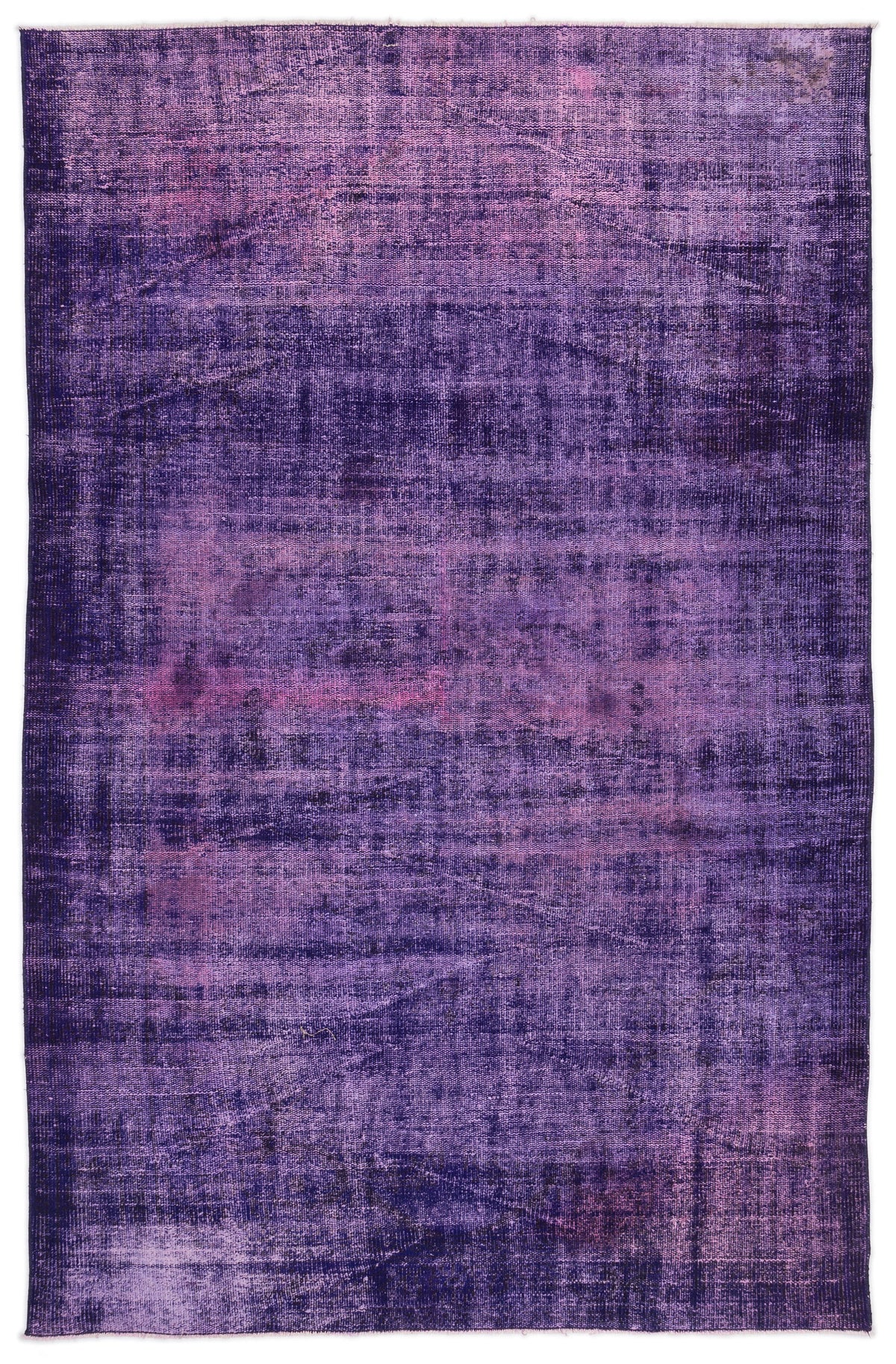 Purple Over Dyed Vintage Rug 5&#39;7&#39;&#39; x 8&#39;8&#39;&#39; ft 170 x 265 cm