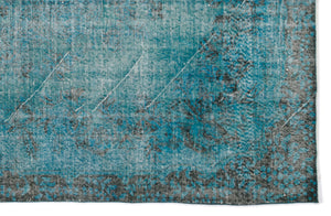 Turquoise  Over Dyed Vintage Rug 6'2'' x 9'4'' ft 187 x 285 cm