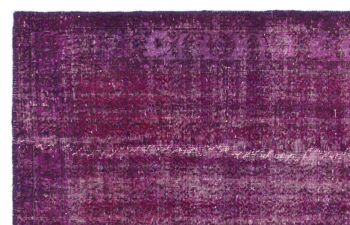 Fuchsia Over Dyed Vintage Rug 5&#39;6&#39;&#39; x 8&#39;8&#39;&#39; ft 168 x 264 cm