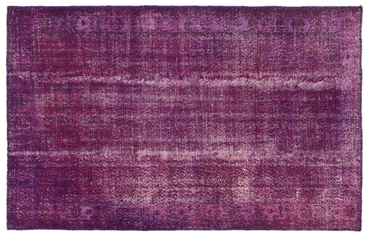 Fuchsia Over Dyed Vintage Rug 5&#39;6&#39;&#39; x 8&#39;8&#39;&#39; ft 168 x 264 cm
