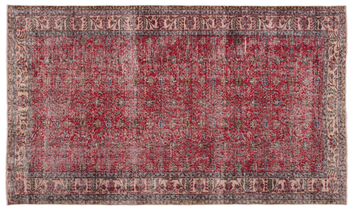 Naturel Over Dyed Vintage Rug 5&#39;5&#39;&#39; x 9&#39;3&#39;&#39; ft 165 x 283 cm