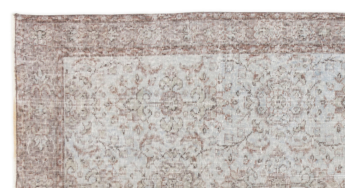 Blue Over Dyed Vintage Rug 3&#39;9&#39;&#39; x 6&#39;11&#39;&#39; ft 115 x 211 cm