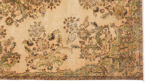Beige Over Dyed Vintage Rug 5'0'' x 9'2'' ft 153 x 280 cm