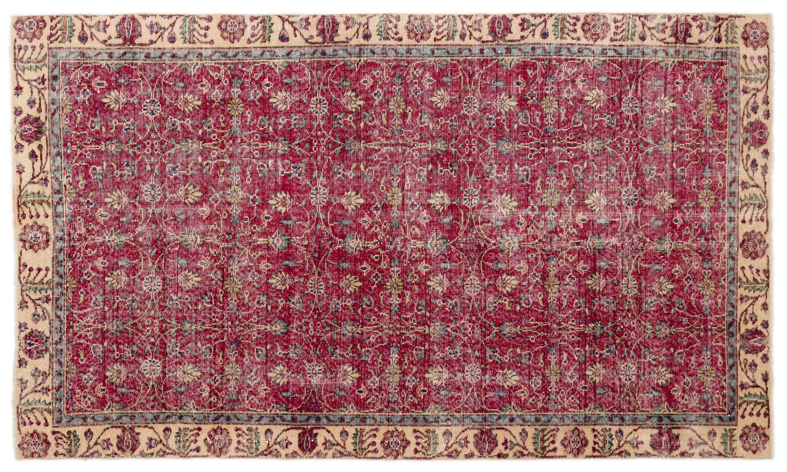Naturel Over Dyed Vintage Rug 5'3'' x 8'12'' ft 160 x 274 cm