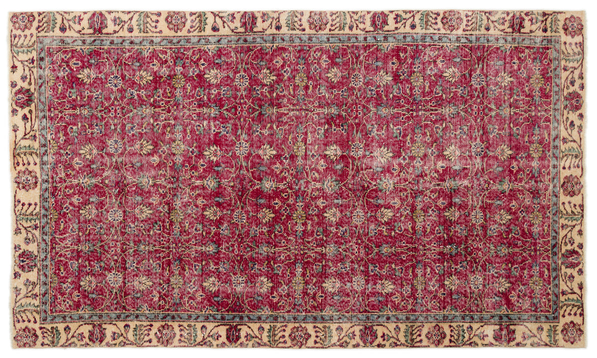 Naturel Over Dyed Vintage Rug 5&#39;3&#39;&#39; x 8&#39;12&#39;&#39; ft 160 x 274 cm