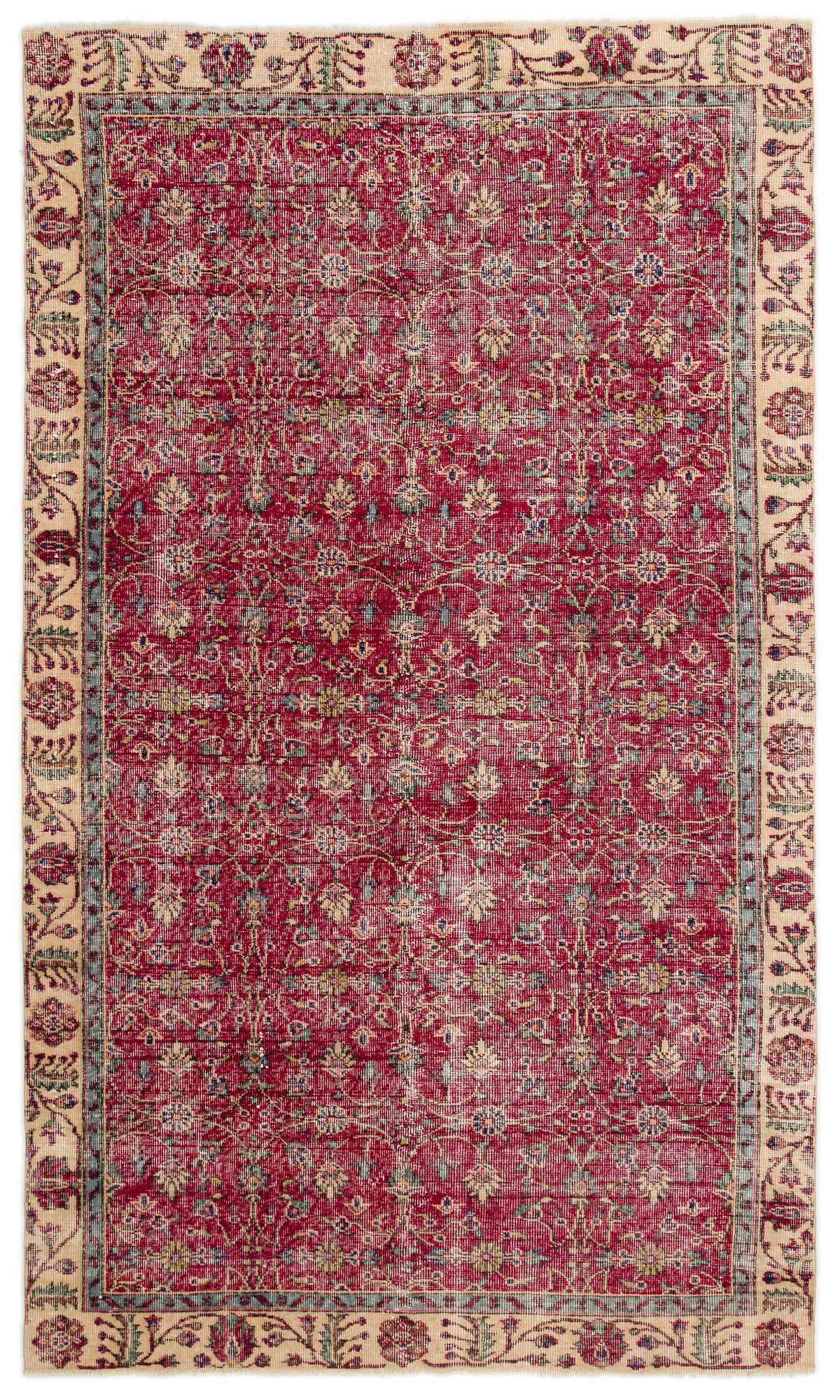 Naturel Over Dyed Vintage Rug 5&#39;3&#39;&#39; x 8&#39;12&#39;&#39; ft 160 x 274 cm