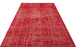 Red Over Dyed Vintage Rug 5'5'' x 8'8'' ft 166 x 263 cm