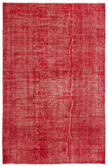 Red Over Dyed Vintage Rug 5'5'' x 8'8'' ft 166 x 263 cm