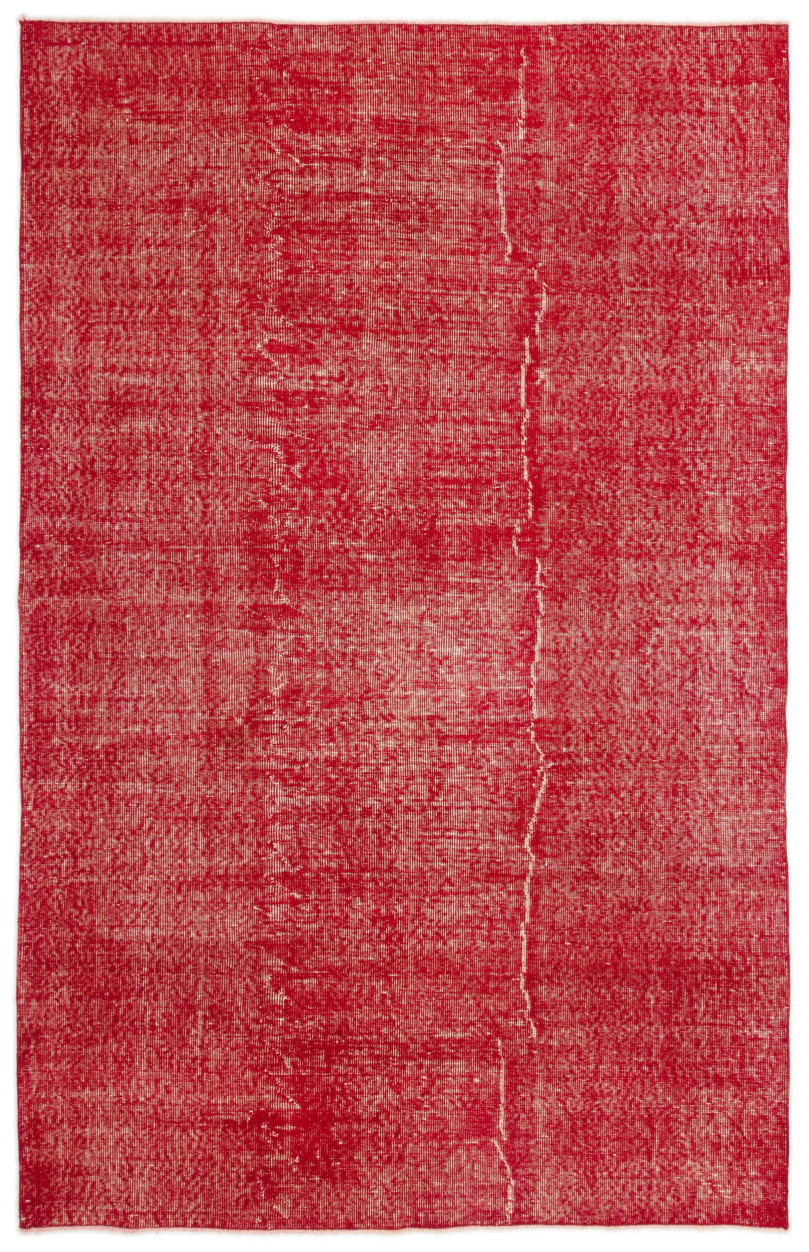 Red Over Dyed Vintage Rug 5'5'' x 8'8'' ft 166 x 263 cm