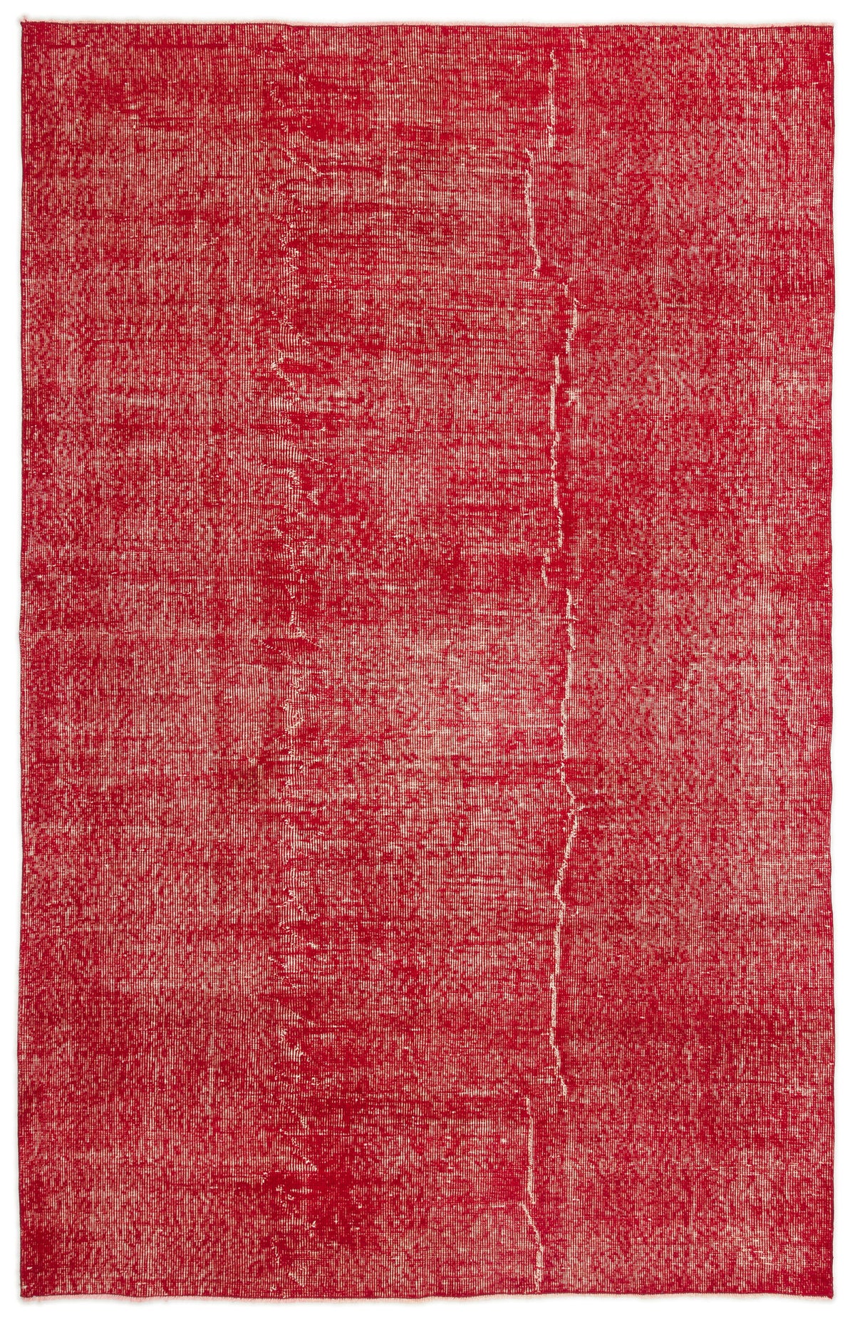 Red Over Dyed Vintage Rug 5&#39;5&#39;&#39; x 8&#39;8&#39;&#39; ft 166 x 263 cm