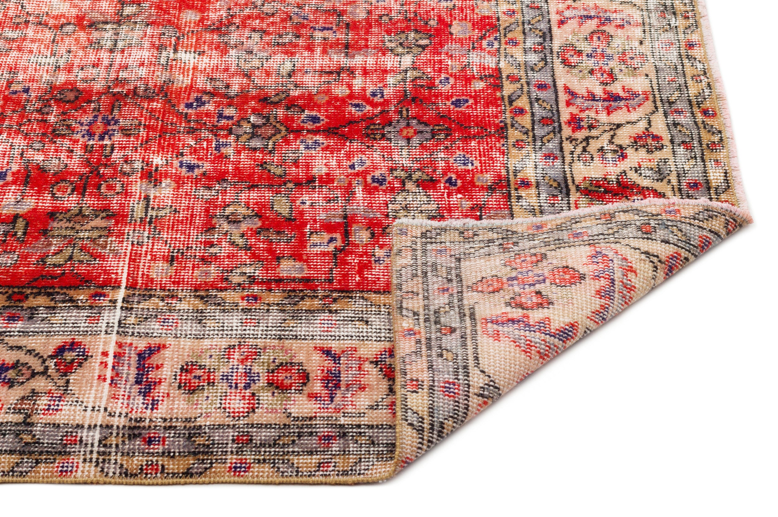 Naturel Over Dyed Vintage Rug 5'4'' x 8'7'' ft 162 x 262 cm