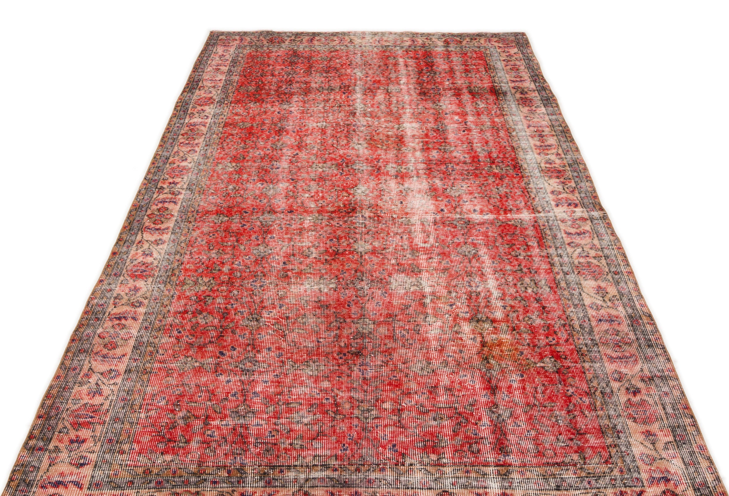 Naturel Over Dyed Vintage Rug 5'4'' x 8'7'' ft 162 x 262 cm