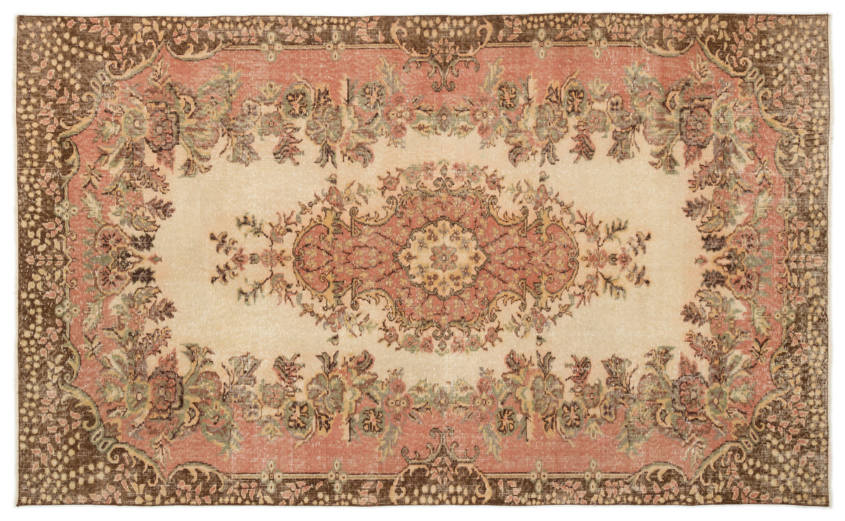 Naturel Over Dyed Vintage Rug 5&#39;6&#39;&#39; x 9&#39;3&#39;&#39; ft 167 x 281 cm