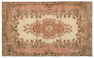 Naturel Over Dyed Vintage Rug 5'6'' x 9'3'' ft 167 x 281 cm