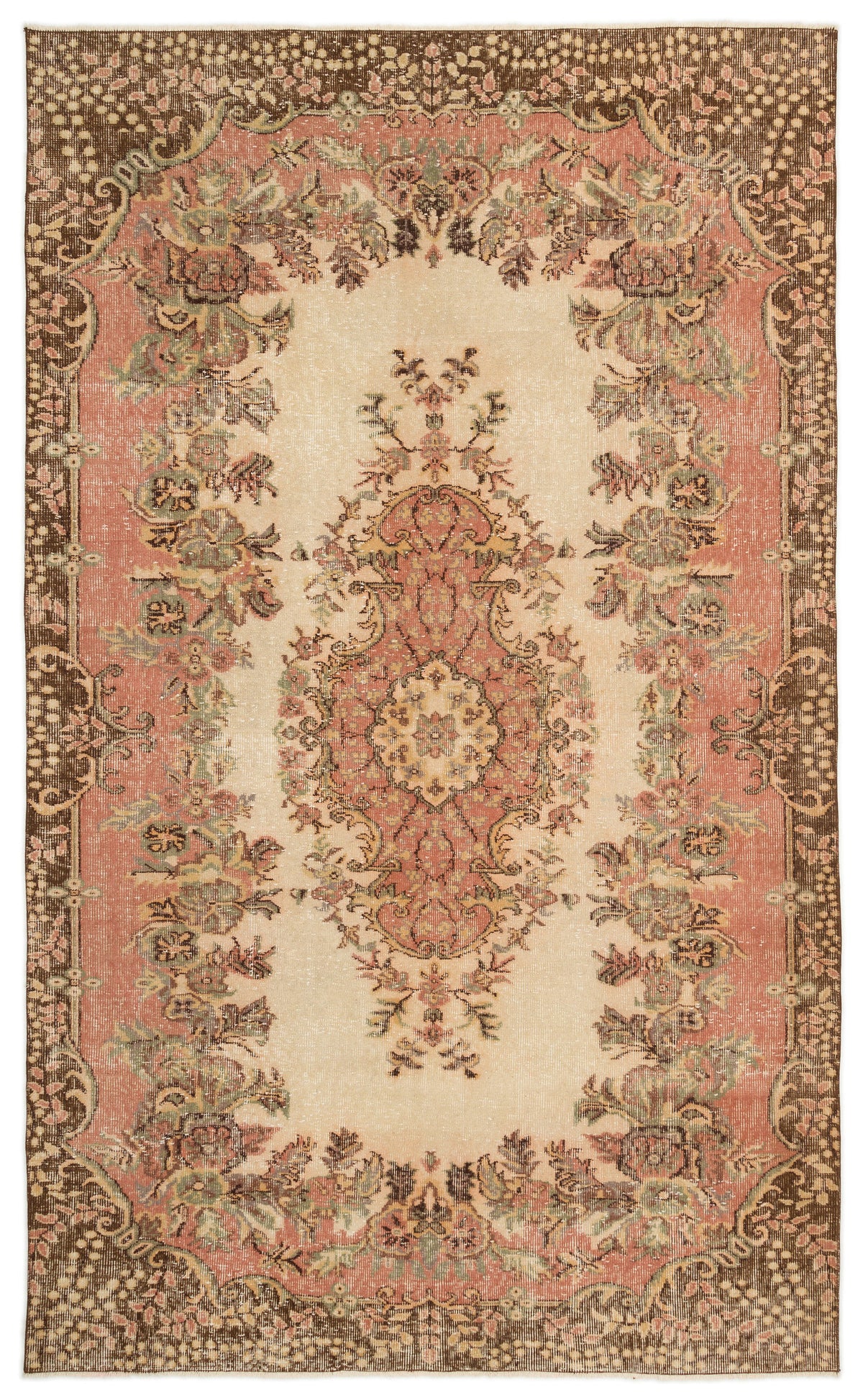 Naturel Over Dyed Vintage Rug 5&#39;6&#39;&#39; x 9&#39;3&#39;&#39; ft 167 x 281 cm