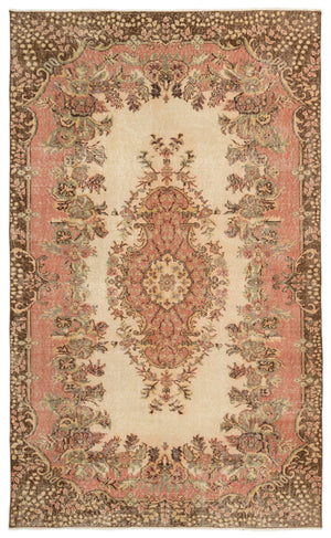 Naturel Over Dyed Vintage Rug 5'6'' x 9'3'' ft 167 x 281 cm