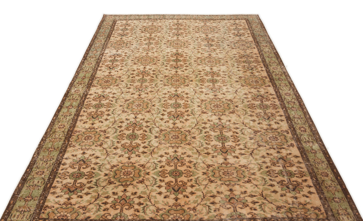 Naturel Over Dyed Vintage Rug 5&#39;8&#39;&#39; x 8&#39;7&#39;&#39; ft 173 x 262 cm