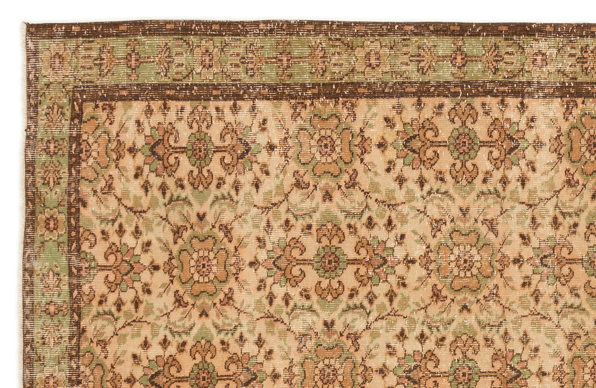 Naturel Over Dyed Vintage Rug 5&#39;8&#39;&#39; x 8&#39;7&#39;&#39; ft 173 x 262 cm