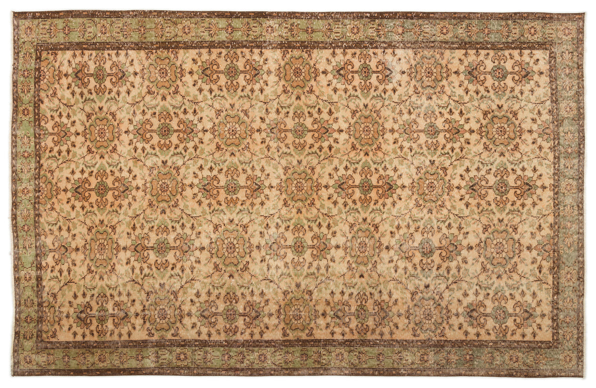 Naturel Over Dyed Vintage Rug 5&#39;8&#39;&#39; x 8&#39;7&#39;&#39; ft 173 x 262 cm