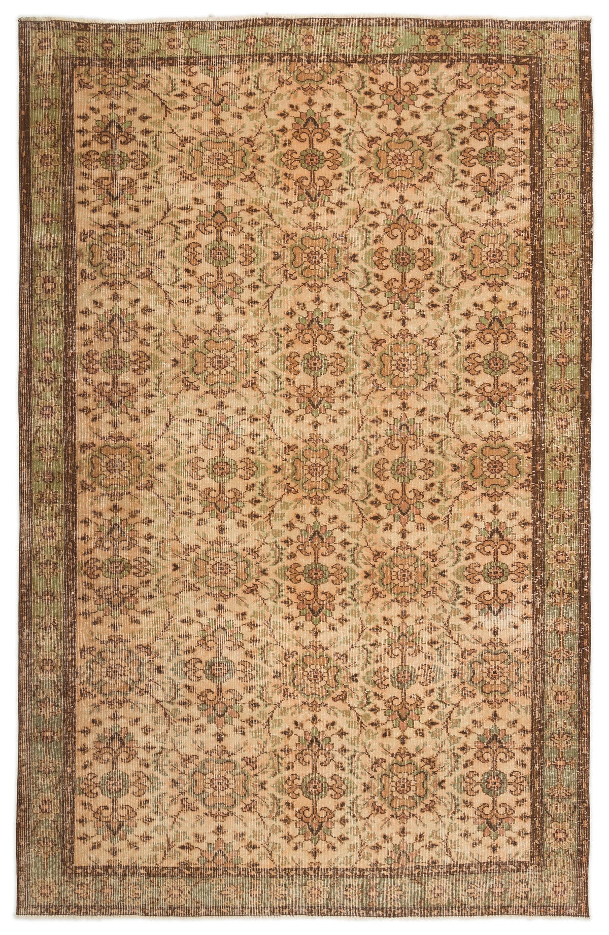 Naturel Over Dyed Vintage Rug 5&#39;8&#39;&#39; x 8&#39;7&#39;&#39; ft 173 x 262 cm