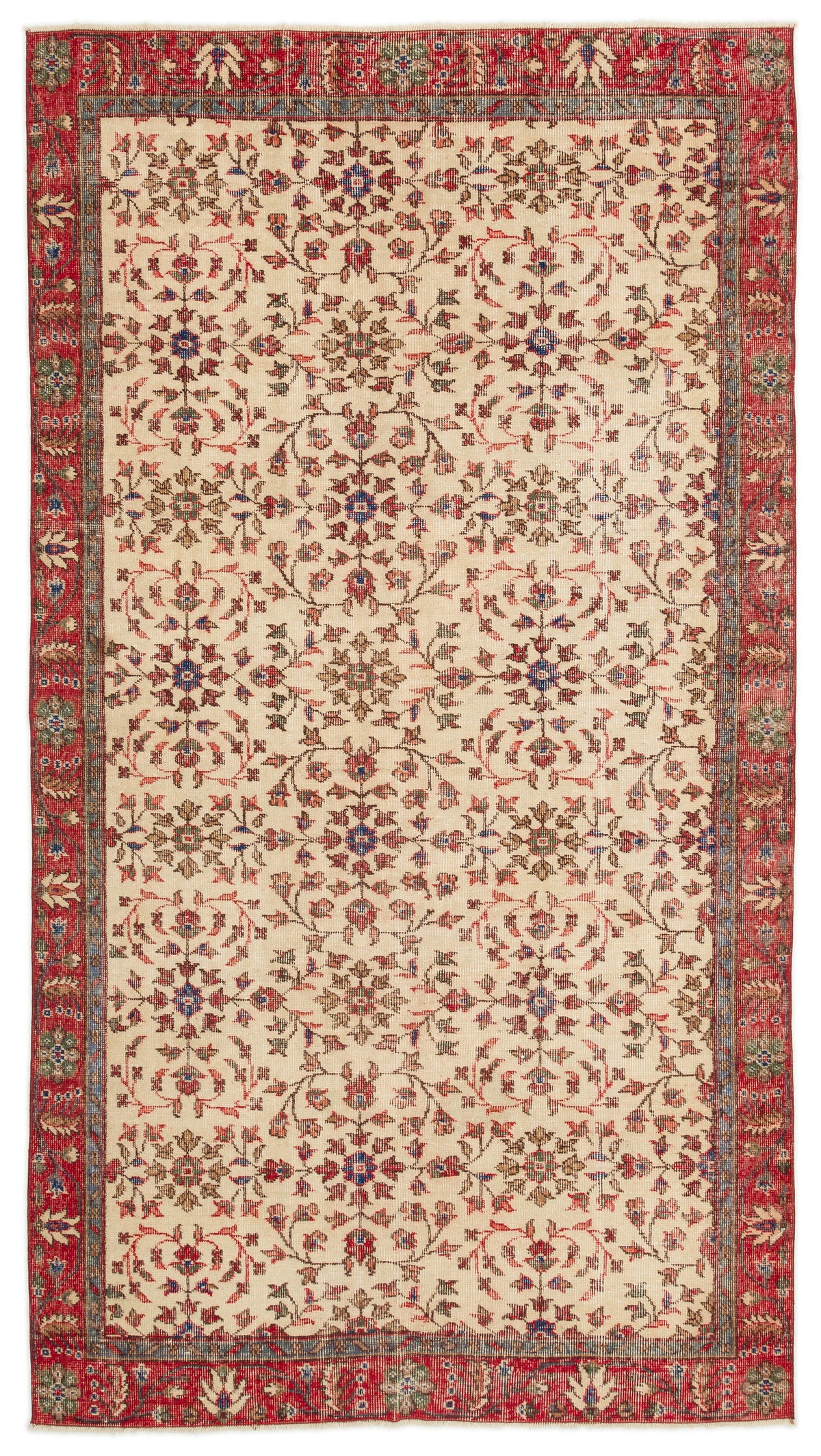 Naturel Over Dyed Vintage Rug 4&#39;10&#39;&#39; x 8&#39;8&#39;&#39; ft 147 x 265 cm
