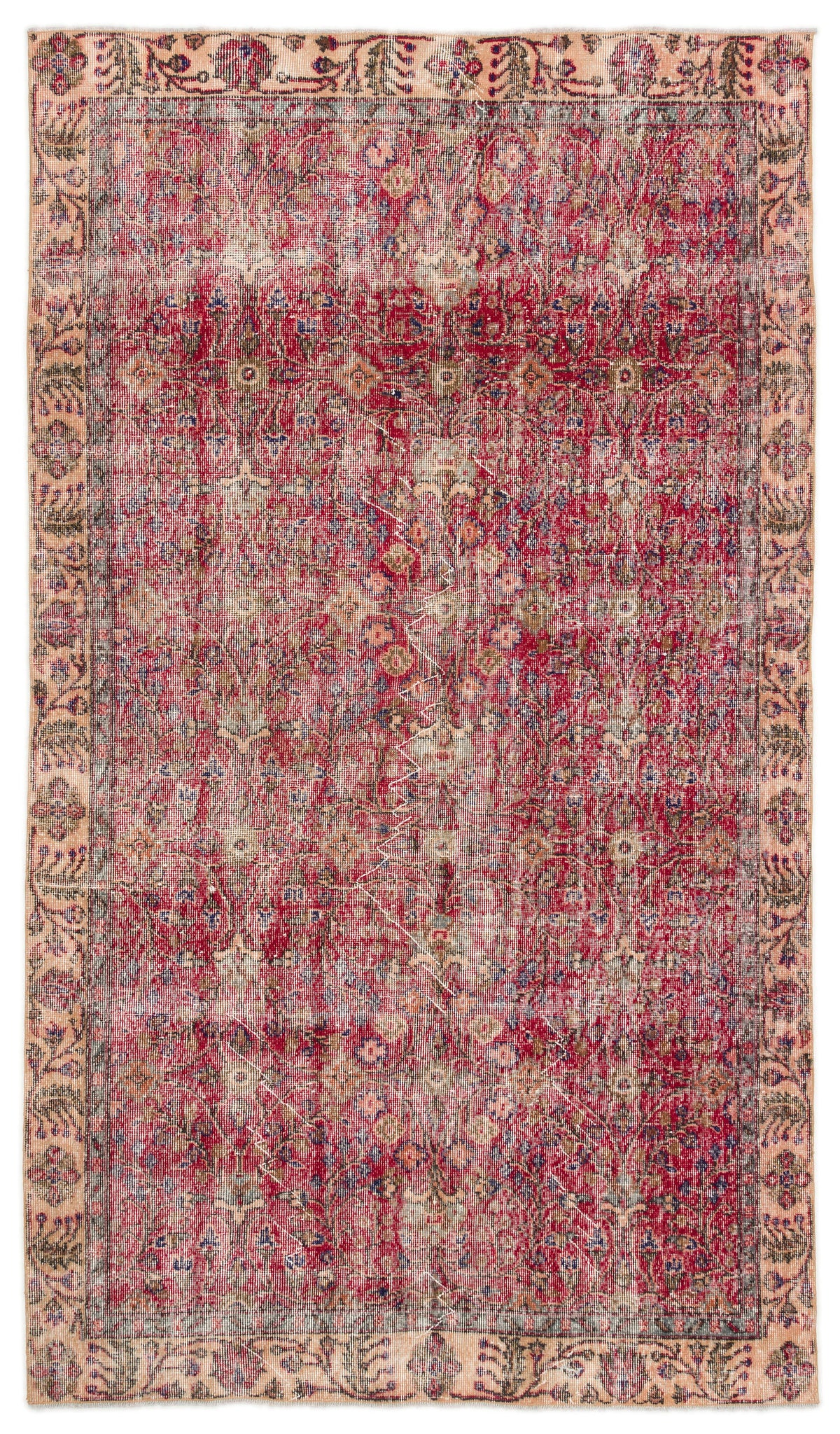 Naturel Over Dyed Vintage Rug 4&#39;11&#39;&#39; x 8&#39;7&#39;&#39; ft 151 x 262 cm