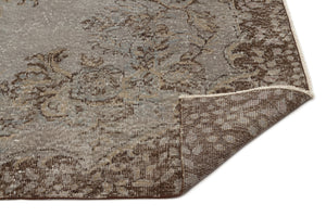 Gray Over Dyed Vintage Rug 5'7'' x 9'7'' ft 171 x 292 cm