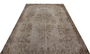 Gray Over Dyed Vintage Rug 5'7'' x 9'7'' ft 171 x 292 cm