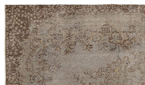 Gray Over Dyed Vintage Rug 5'7'' x 9'7'' ft 171 x 292 cm