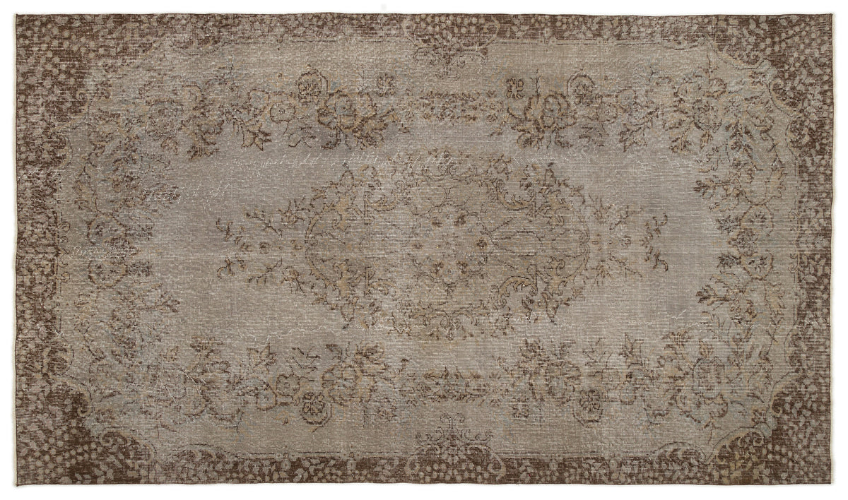 Gray Over Dyed Vintage Rug 5&#39;7&#39;&#39; x 9&#39;7&#39;&#39; ft 171 x 292 cm