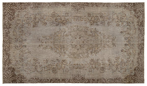 Gray Over Dyed Vintage Rug 5'7'' x 9'7'' ft 171 x 292 cm
