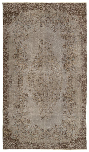 Gray Over Dyed Vintage Rug 5'7'' x 9'7'' ft 171 x 292 cm