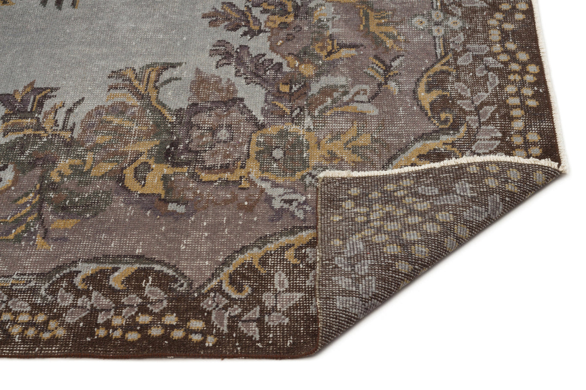 Gray Over Dyed Vintage Rug 6&#39;0&#39;&#39; x 9&#39;10&#39;&#39; ft 184 x 300 cm