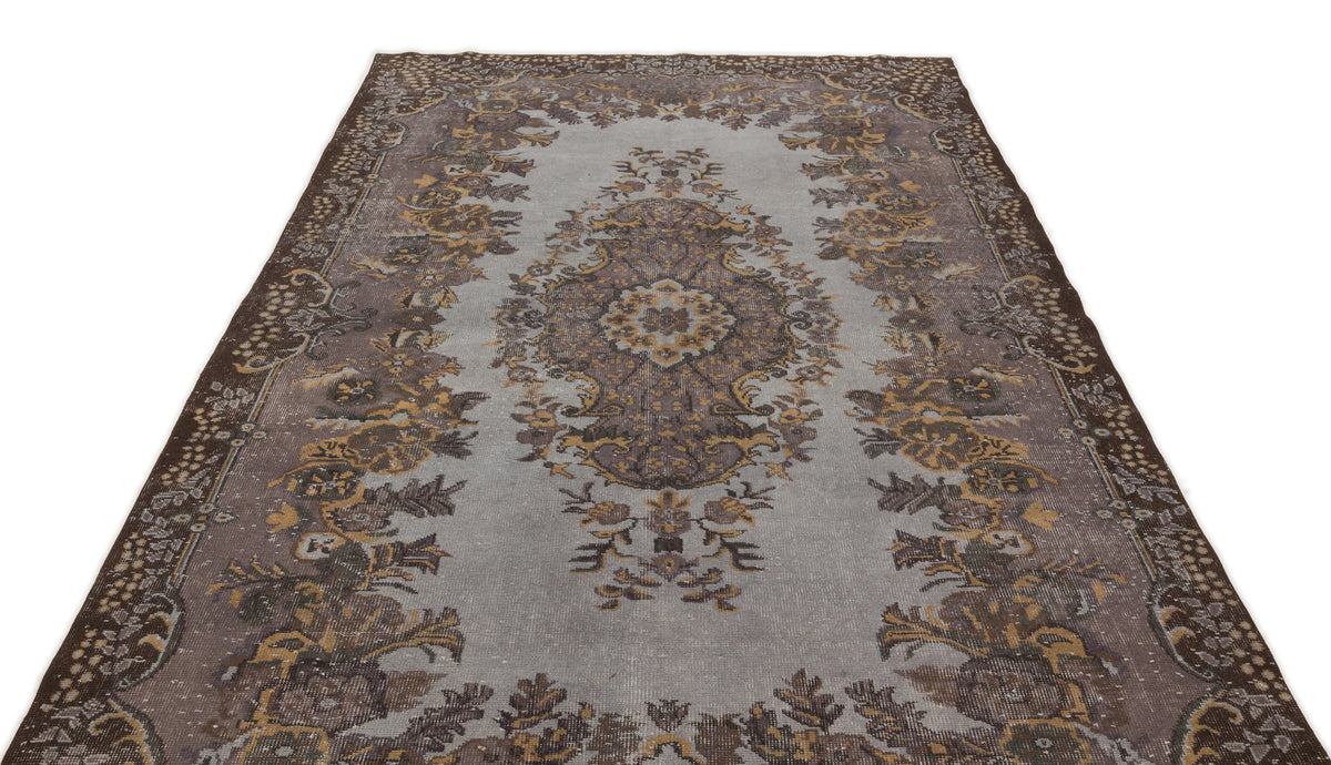 Gray Over Dyed Vintage Rug 6&#39;0&#39;&#39; x 9&#39;10&#39;&#39; ft 184 x 300 cm