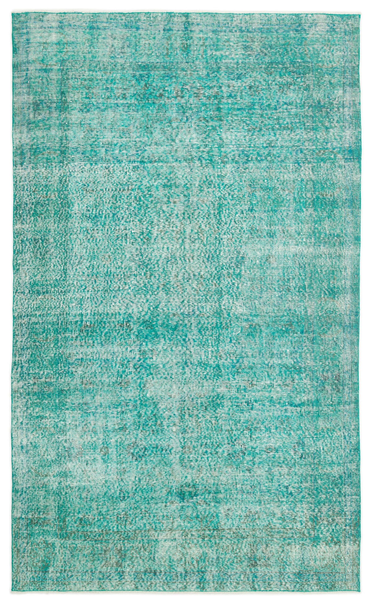 Turquoise  Over Dyed Vintage Rug 5&#39;3&#39;&#39; x 8&#39;4&#39;&#39; ft 160 x 254 cm