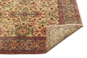 Brown Over Dyed Vintage Rug 5'4'' x 9'6'' ft 163 x 289 cm