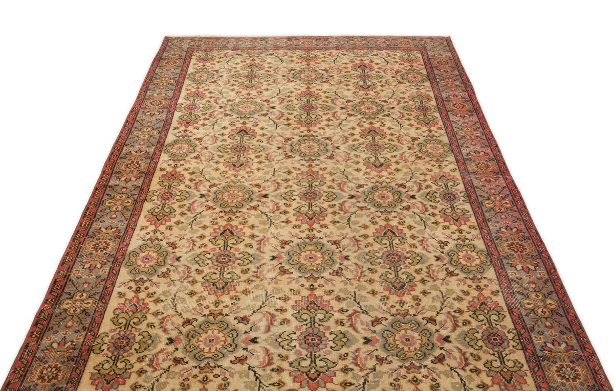 Brown Over Dyed Vintage Rug 5&#39;4&#39;&#39; x 9&#39;6&#39;&#39; ft 163 x 289 cm
