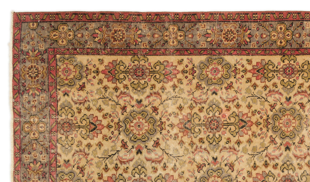 Brown Over Dyed Vintage Rug 5'4'' x 9'6'' ft 163 x 289 cm