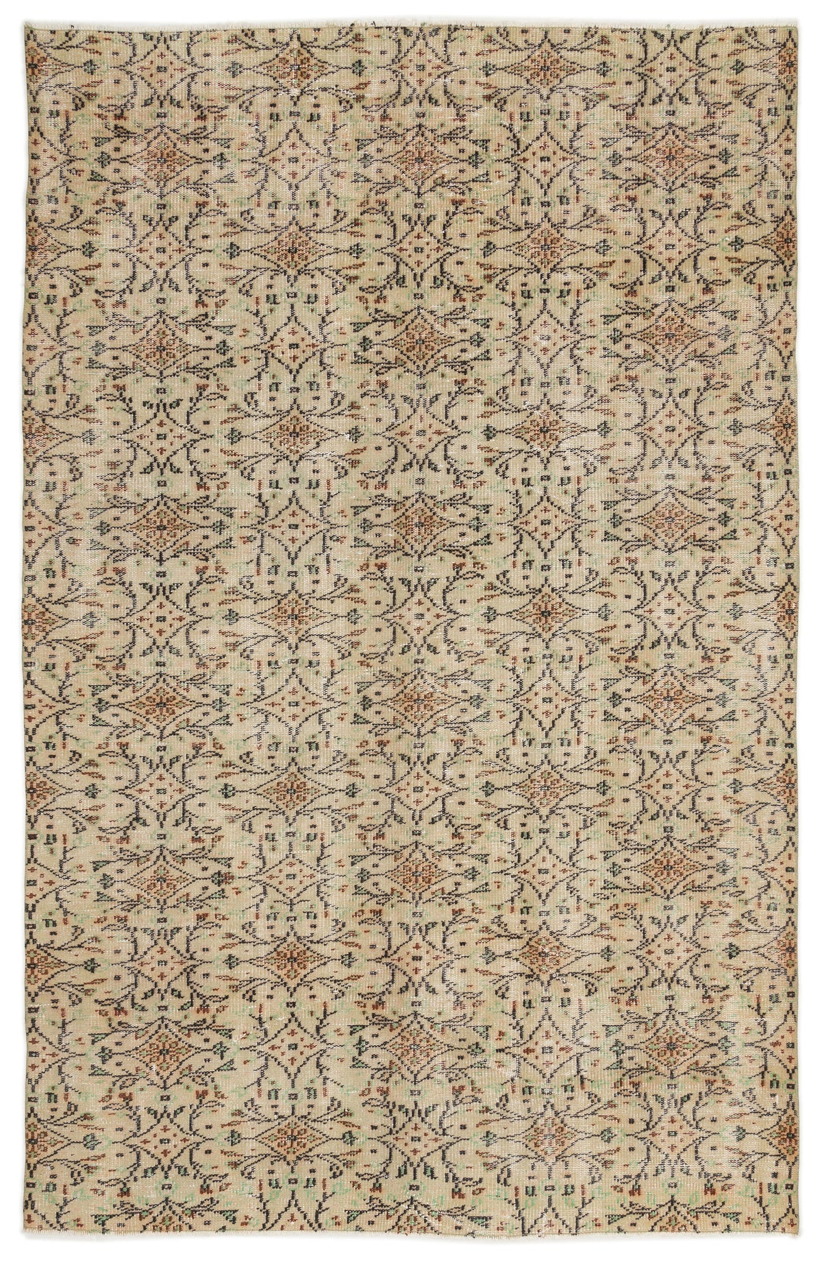 Naturel Over Dyed Vintage Rug 5&#39;10&#39;&#39; x 8&#39;12&#39;&#39; ft 177 x 274 cm