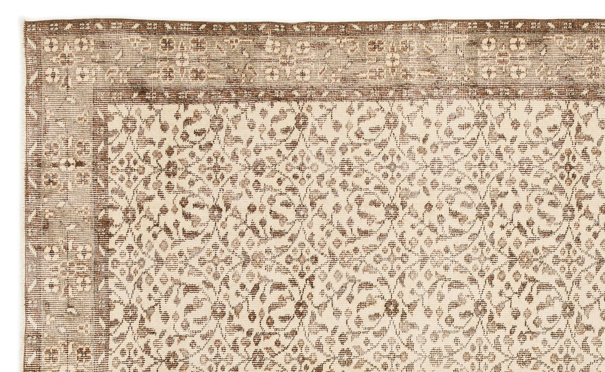 Beige Over Dyed Vintage Rug 5&#39;8&#39;&#39; x 9&#39;4&#39;&#39; ft 172 x 285 cm
