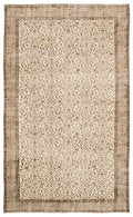 Beige Over Dyed Vintage Rug 5'8'' x 9'4'' ft 172 x 285 cm