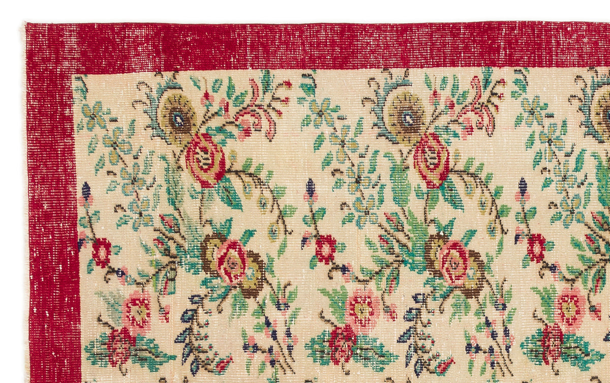 Naturel Over Dyed Vintage Rug 5&#39;8&#39;&#39; x 8&#39;8&#39;&#39; ft 172 x 265 cm