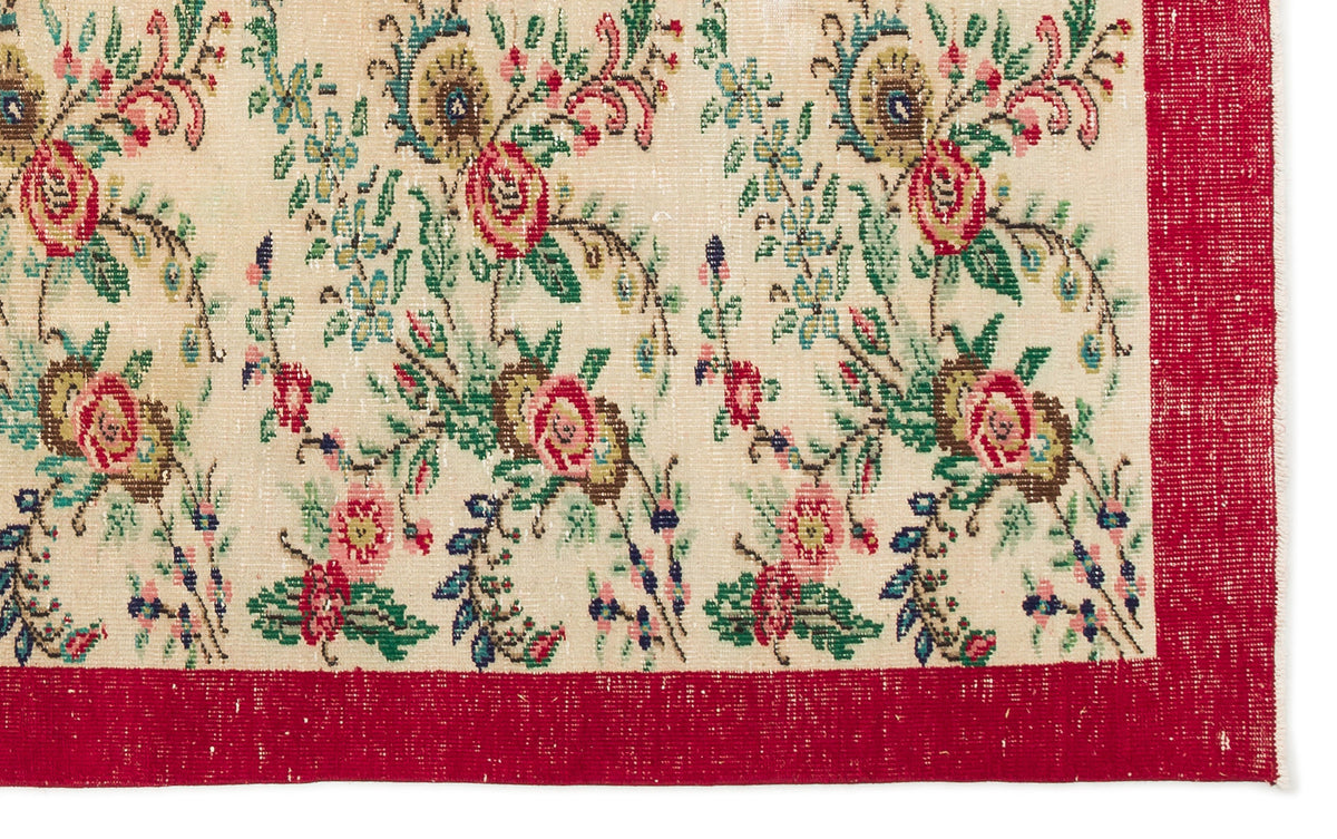 Naturel Over Dyed Vintage Rug 5&#39;8&#39;&#39; x 8&#39;8&#39;&#39; ft 172 x 265 cm