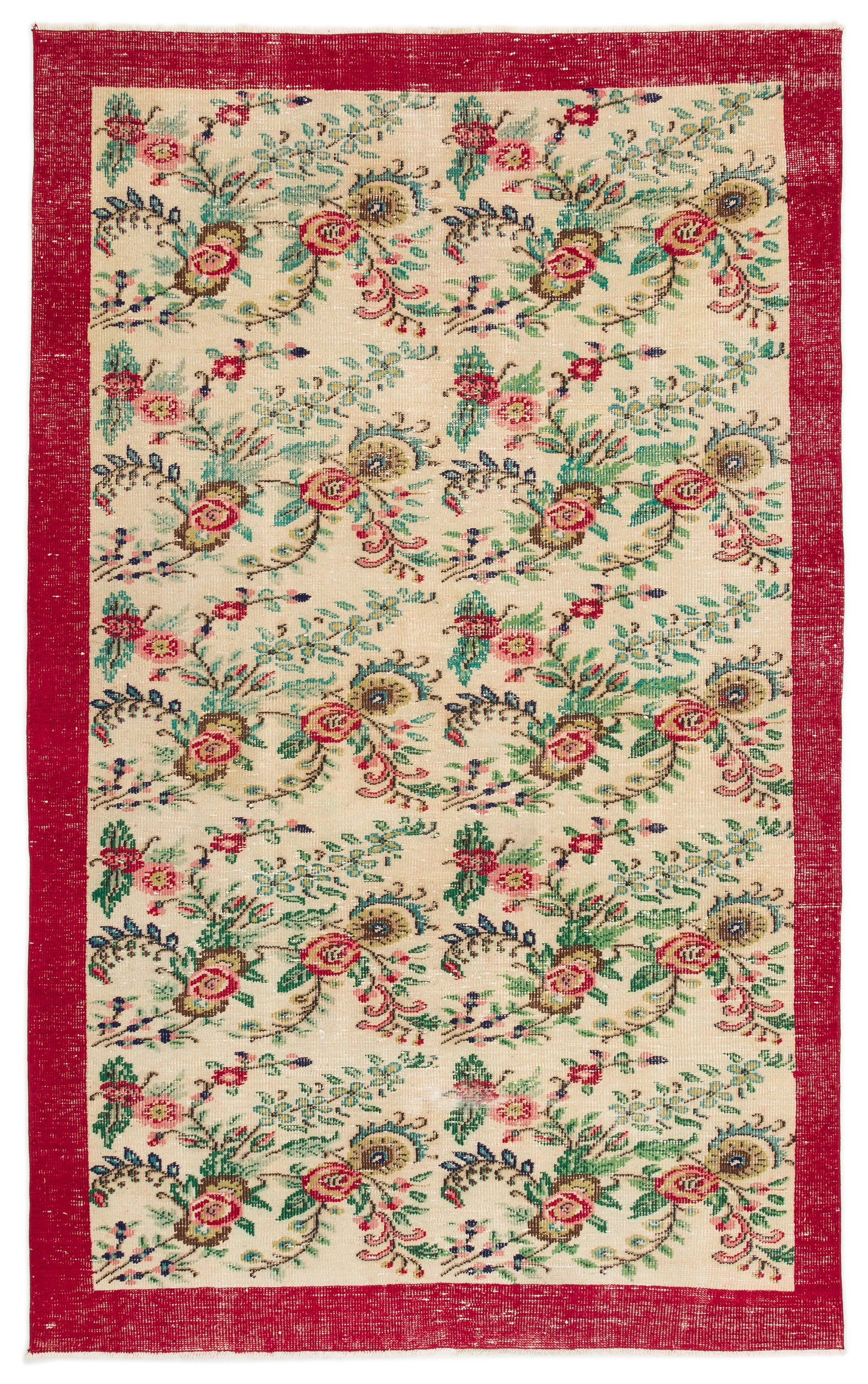 Naturel Over Dyed Vintage Rug 5'8'' x 8'8'' ft 172 x 265 cm