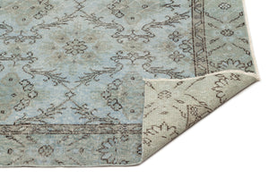 Blue Over Dyed Vintage Rug 5'0'' x 9'7'' ft 153 x 293 cm
