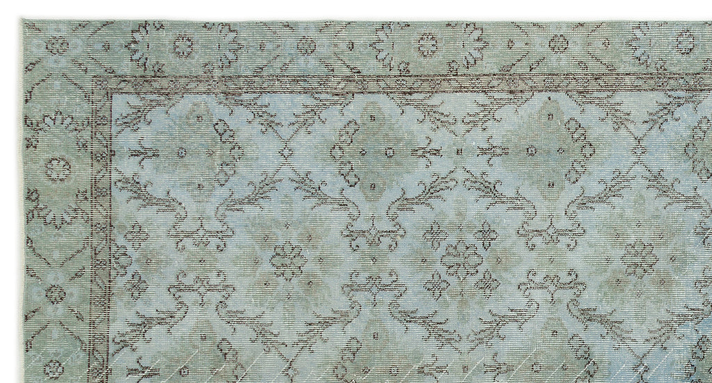Blue Over Dyed Vintage Rug 5'0'' x 9'7'' ft 153 x 293 cm